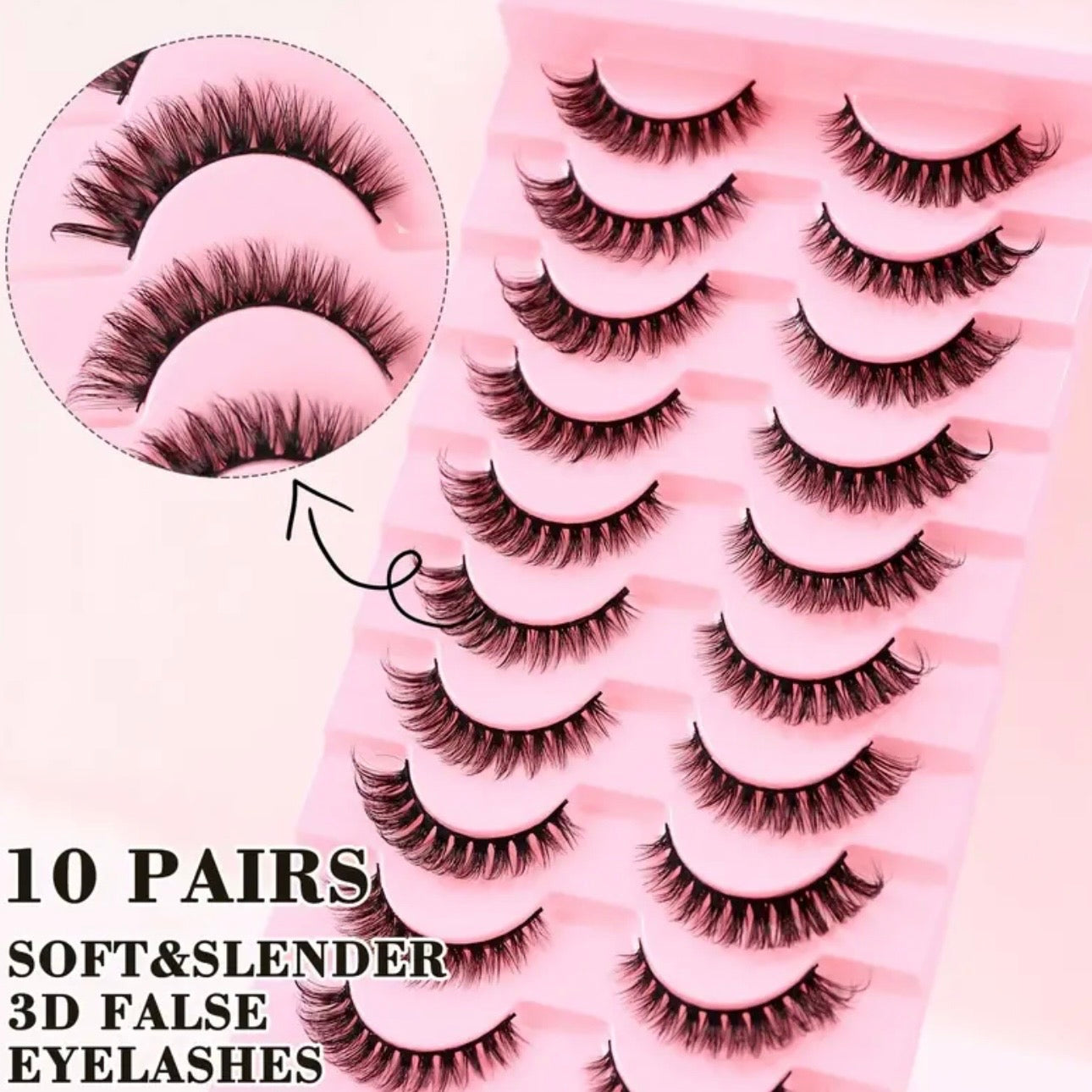 Enhanced Beauty 3d mink cat eye lashes 10 pairs