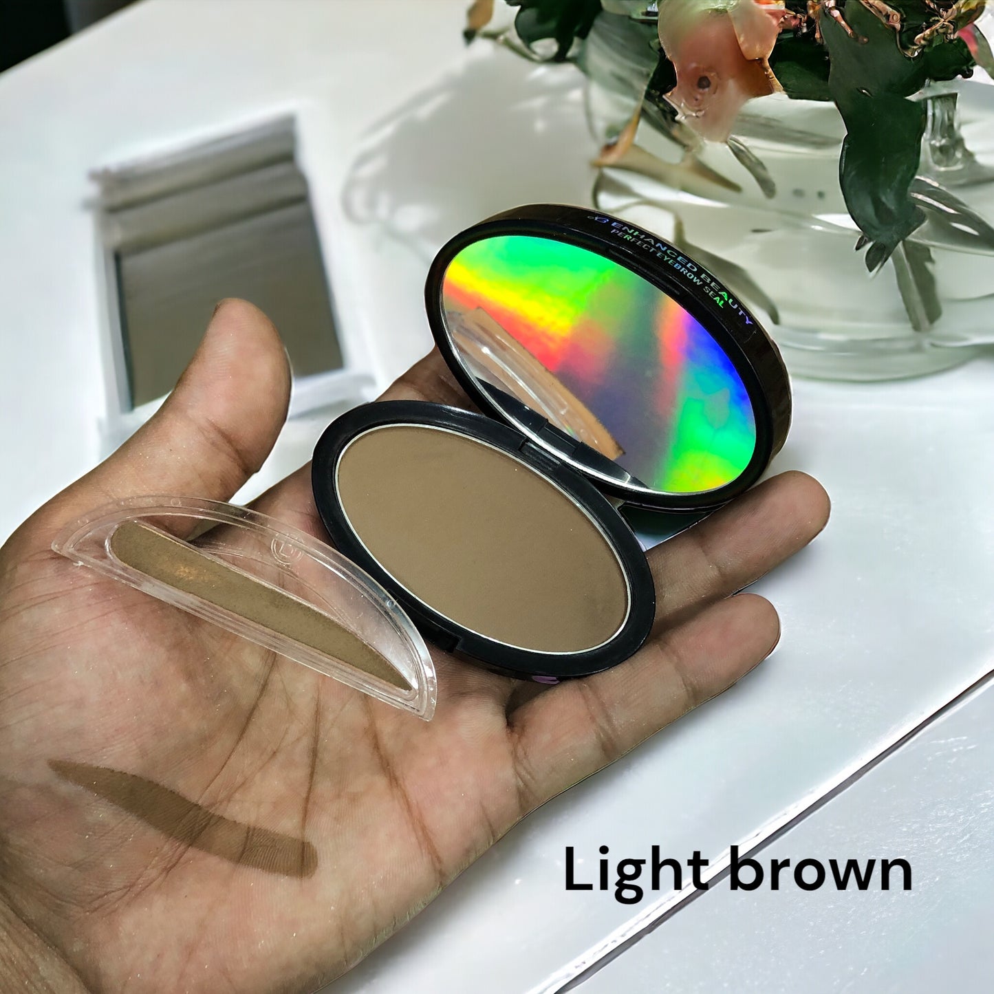 Enhanced beauty eyebrow+contour pressd powder